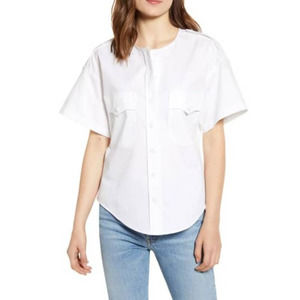 Rebecca Minkoff Fallon Top Cotton Poplin Button